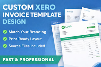 create a custom xero invoice template design, redesign xero