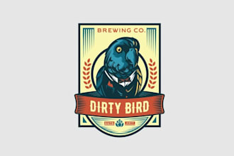 do professional hipster logo for dirty bird brewing company