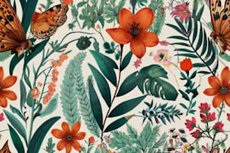 draw botanical and animal designs and patterns for you