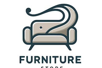 super modern furniture store logo with express delivery
