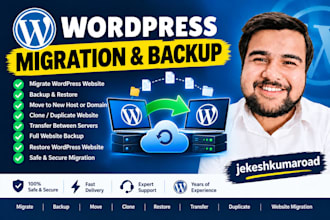migrate, backup, move, clone, restore, transfer, restore wordpress website