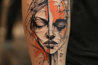 create unique custom tattoo design, tattoo sleeve