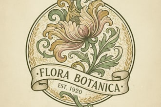design a vintage flower logo with timeless elegance