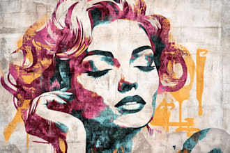do a custom face stencil in graffiti art style