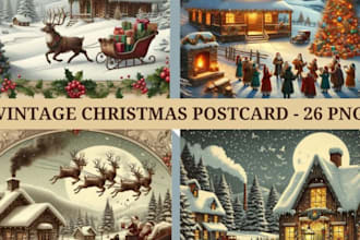 design vintage postcard christmas card greeting card holiday invitation postcard
