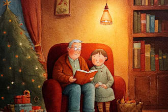 do christmas illustration for children book, story book water color book