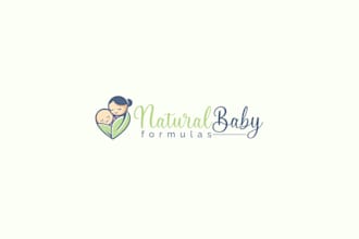 design a mascot custom baby care and natural mom logo