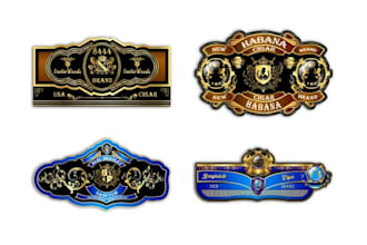 design cigar band, labels, box, and logo