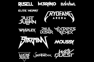 do typography dj rap,rock,band,hip hop epk media kit music logo