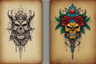 create old school or traditional tattoo design