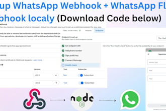 setup of whatsapp cloud API webhook setup flow webhook setup bot