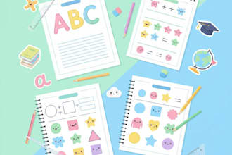 create educational worksheets and powerpoint slides for kids