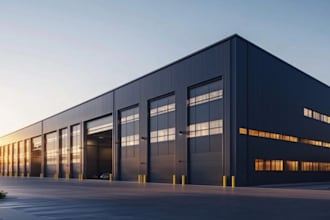 design 3d warehouse, 3d factory and industrial building render