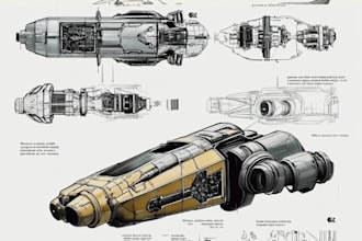create spaceship concept art for you