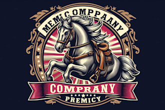 design premium vintage classic horse riding mascot logo t shirt design