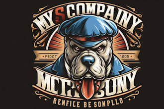 design premium vintage pitbull mascot logo t shirt design