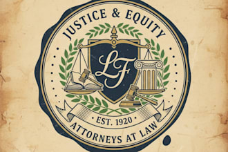 design a vintage law logo that represents justice and professionalism