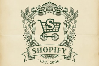 design a vintage shopify logo for your ecommerce brand