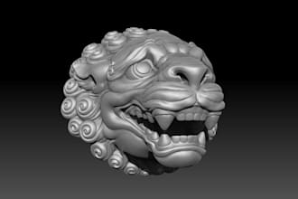 sculpt 3d realistic animal head,ancient statues,artifacts or relics for 3d print