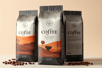 create coffee label and packaging design