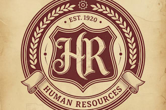 design a vintage HR logo