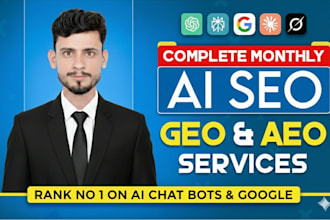 monthly on page off page local SEO with aeo GEO