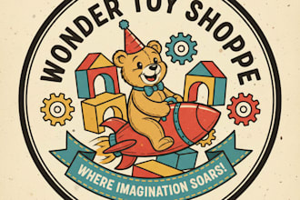 create a playful vintage cartoon logo