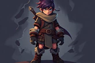 create a game character art character in unique style