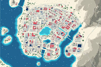 design vector map of any location