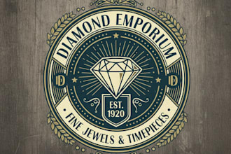 design a vintage diamond logo with elegance and timeless style