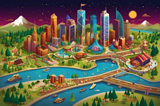 do map design for custom events, festivals, and vector map illustrations