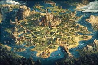 do fantasy map illustration for map