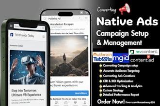 do native ads taboola outbrain revcontent mgid ads campaign setup and management