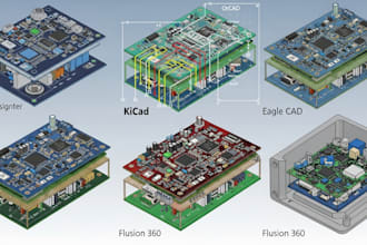 design pcb using altium designer, kicad, orcad, eagle and fusion 360