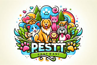 design eye catchy pet resort logo very fast with super color
