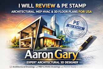 review draw stamp architectural drawing pe stamp 3d floor plan mep hvac for USA
