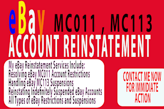 do ebay reinstatement mc011 restriction and mc113 and reinstate your account