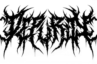 create a black, slam, death metal logo for your band