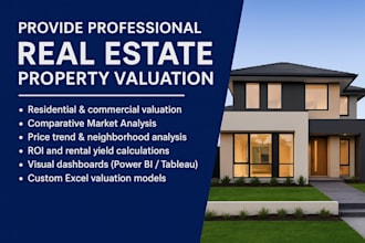 provide professional real estate property valuation and market analysis