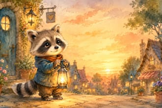 illustrate whimsical watercolor children storybooks for KDP