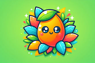 design creative mango mascot logo  with new concept in 1 day