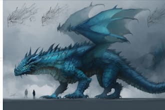 create dragon conceptual illustration design for you