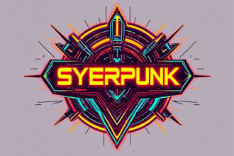 design typeface or typography cyberpunk, futuristic logo