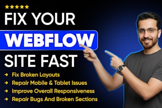 fix clone urgent webflow issues, mobile bugs, layout errors in 24 hours