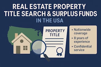 perform real estate property title search and surplus funds recovery in the USA