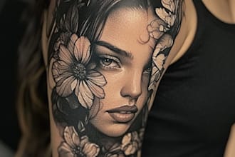 custom an abstract black tattoo design