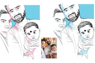 draw a professional vector portrait illustration