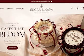 design cake shopify store icecream website cookies bakery store cake website