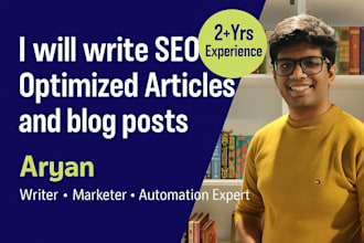 write SEO optimised and engaging article and blog posts