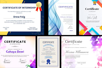 design custom diploma certificate, degree, or award certificates